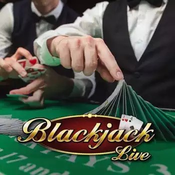 Live Blackjack online game logo by Evolution on 5-gringoscasino.de